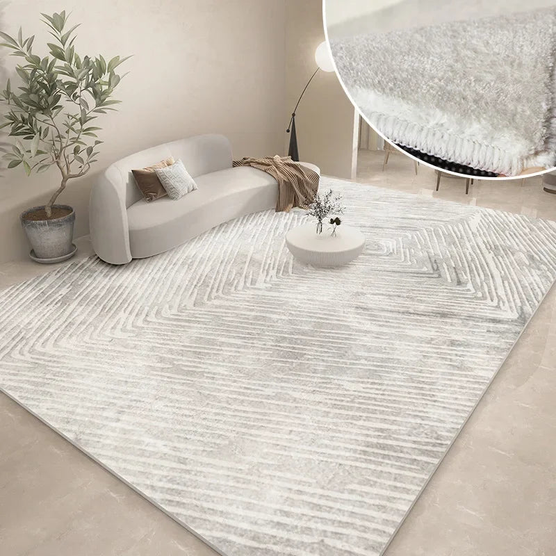 Thickened Study Carpet Modern Abstract Carpets for Living Room Home Washable Plush Floor Mat Minimalist Bedroom Decor Art Rug