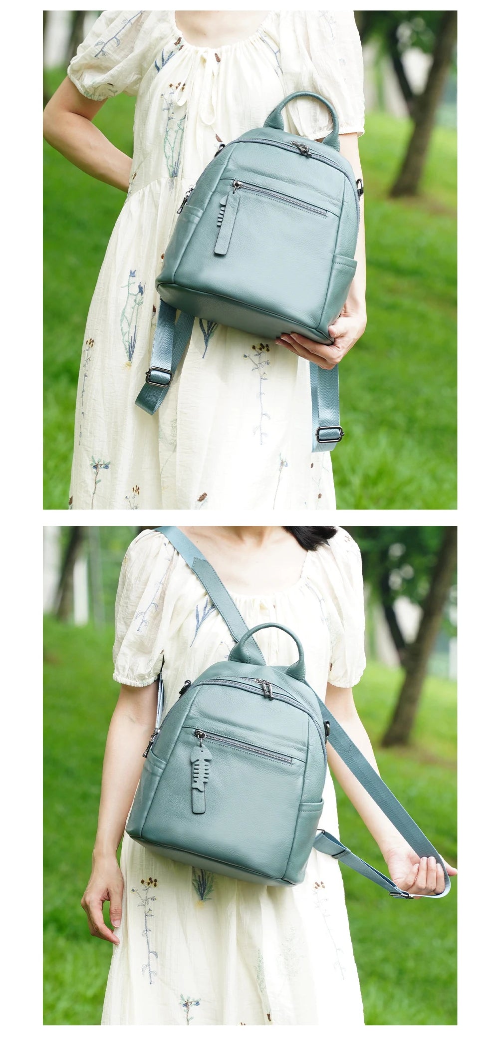 Soft Leather Women’s Backpack Large Capacity Crafted from premium cowhide leather with wide shoulder straps and multiple pockets. Stylish, durable, and perfect for everyday use.