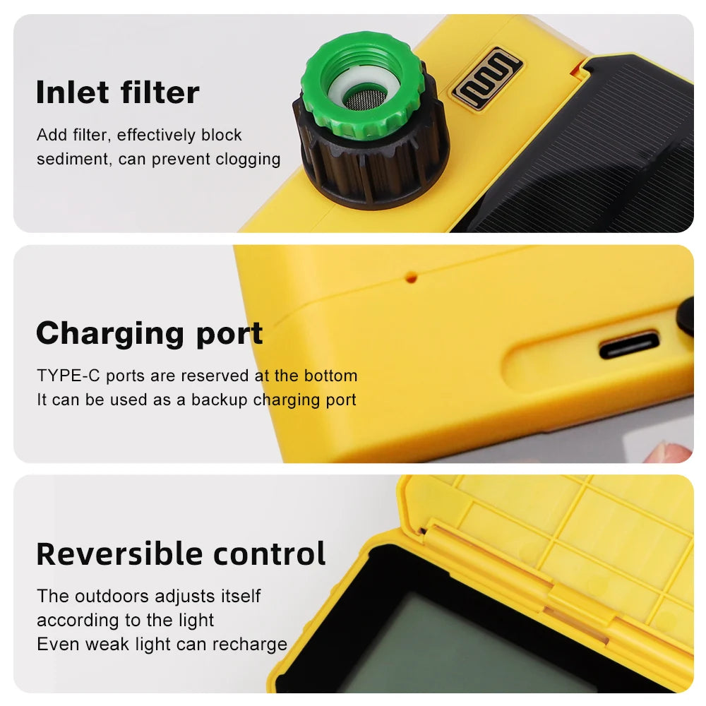 WIFI Solar Irrigation Timing Controller Smart Automatic Irrigation System for Garden Tap Valve Controller with Rain Sensor