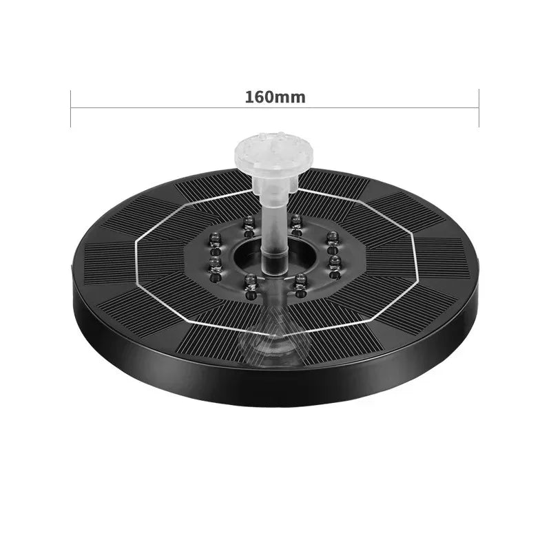 5.5W Solar Fountain Pump Built-in 5000mAh Battery, Solar Powered Water Fountain Pump with LED Lights for Pond, Garden
