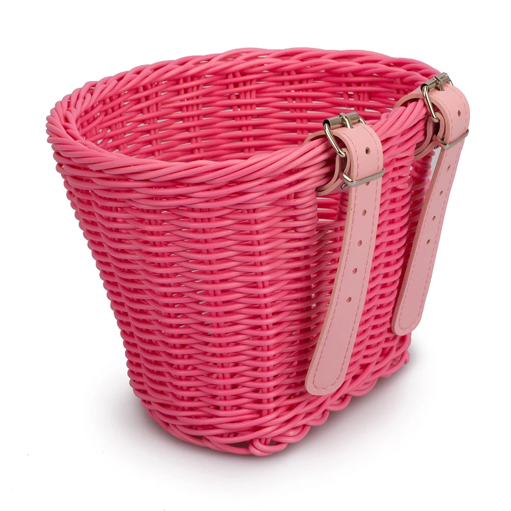 Kids Bike Basket Cycling Handlebar Pouch Bicycle Wicker Baskets Child Scooter Front Storage Basket Children Bike Carrier Bags