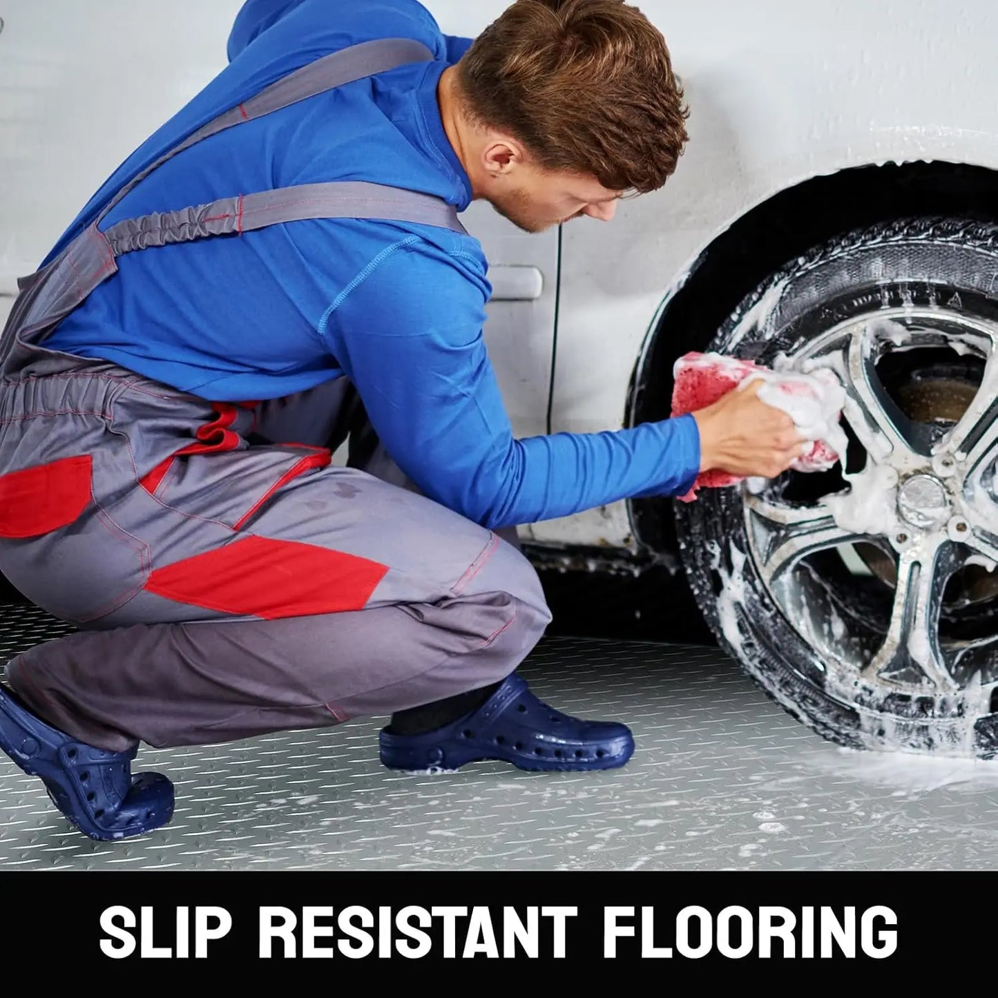 NEW 7.5 x 20 FT Garage Floor Mat, Thickened Diamond Plate PVC Garage Mats Flooring Roll for Under Car, Garage Parking Mats