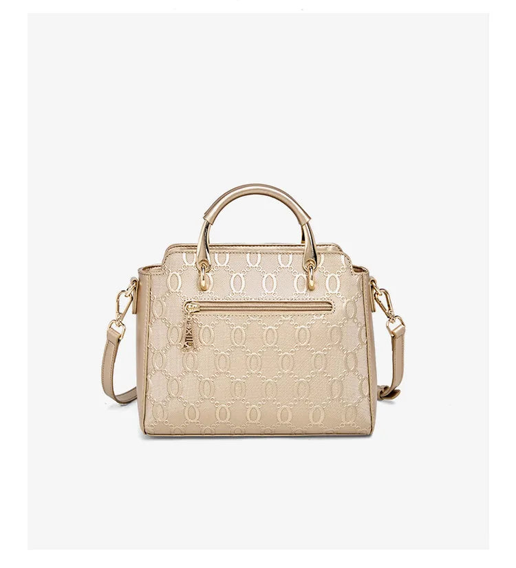 Cowhide Leather Women’s Handbag Luxury Design Elegant shoulder, crossbody, and tote style in one. Spacious and stylish, perfect for moms and everyday use.