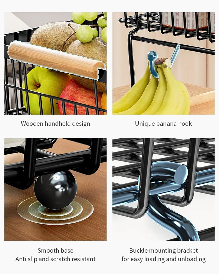 Kitchen Organizer Shelf Double Layer Seasoning Vegetables Fruits Holder Assembly Bathroom Cosmetic Removable Stand Storage Shelf