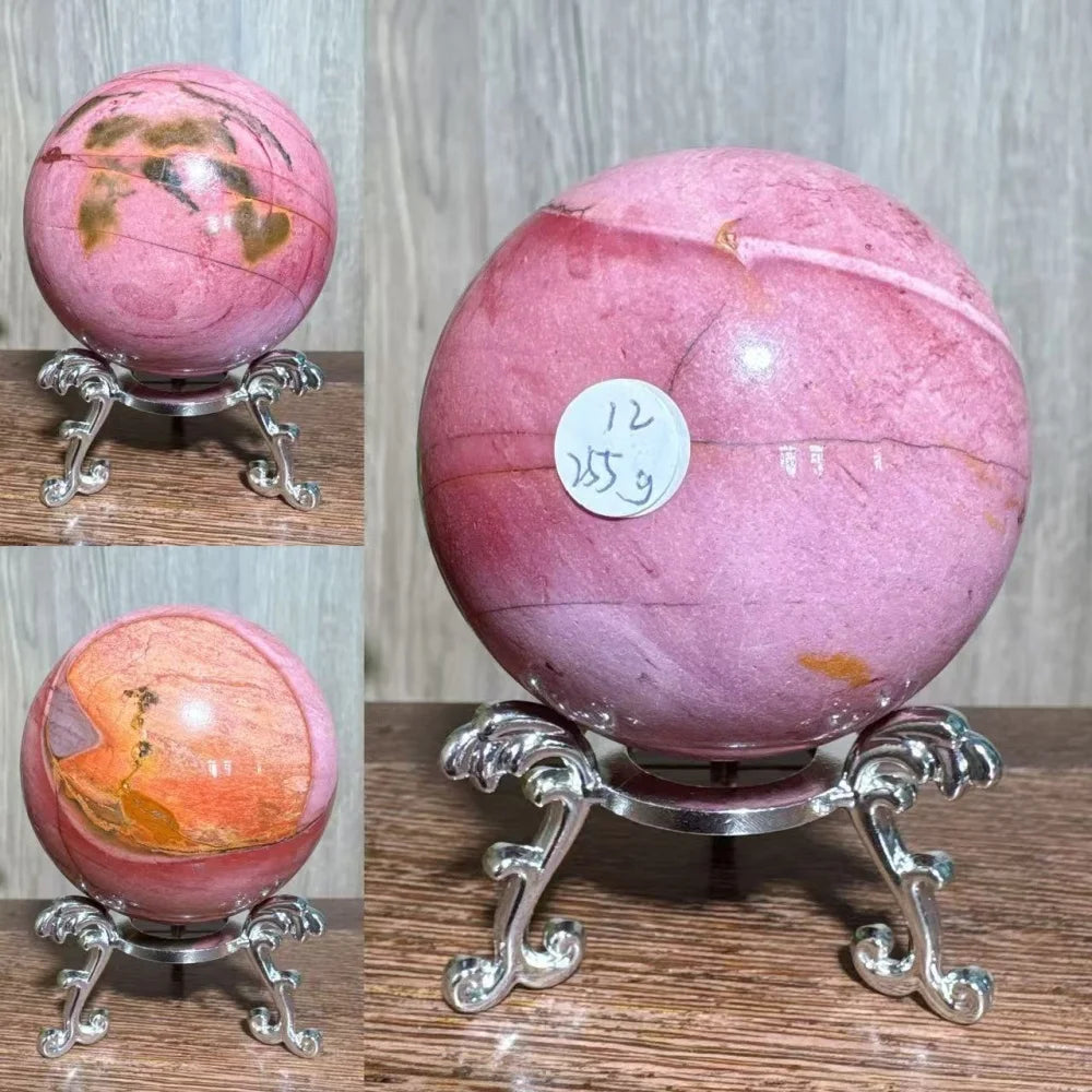 Natural Mookaite Geode Crystal Sphere – Unique Décor Raw cracked stone design with stand. Perfect for home décor, Reiki energy, and meaningful gift ideas.