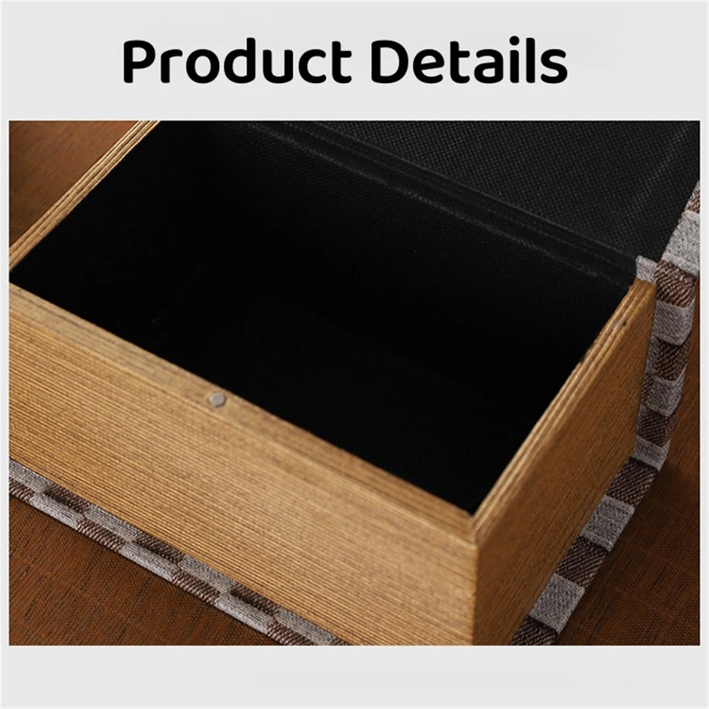 Retro European Simulation Book Tissue Box Wooden Coffee Table Napkin Storage Box Living Room Decoration Leather Tissue Organizer