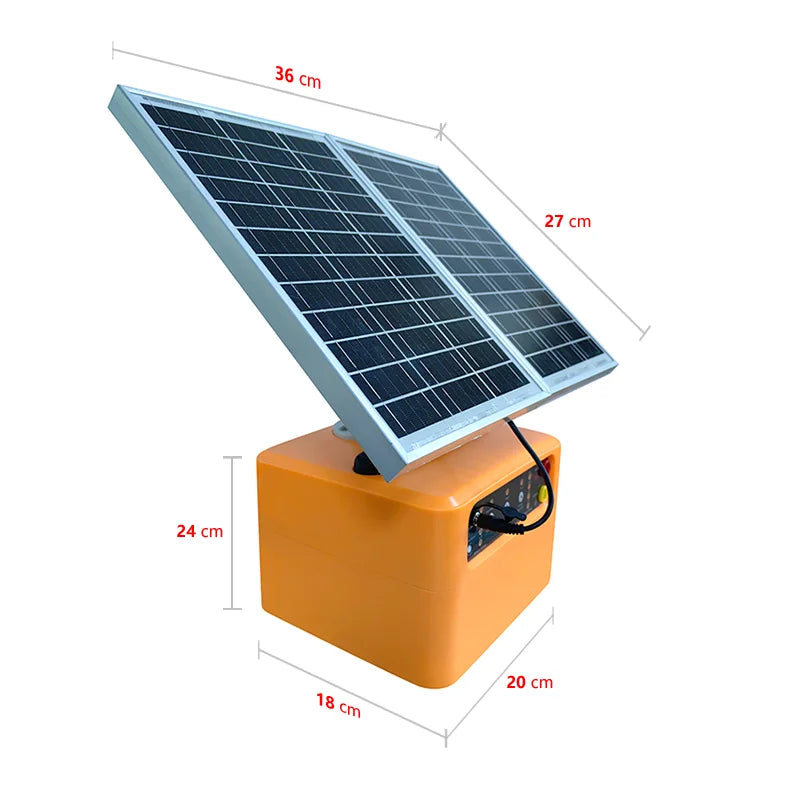 10KM Solar Electric Animal Fence 1.2J with Battery Solar Power Energy Charger Farm Device for Animals Cattle Sheep Livestock
