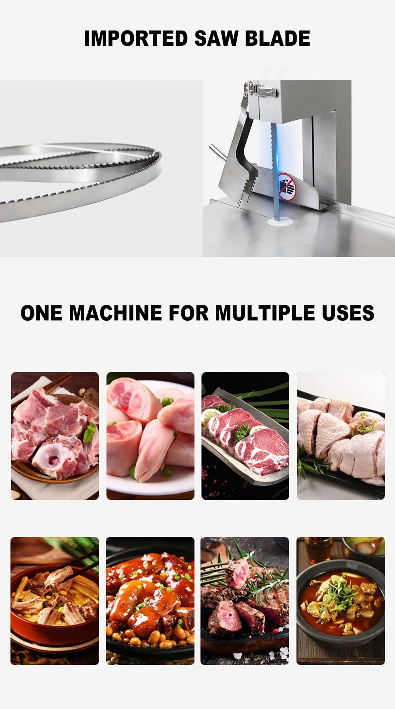 Electric Bone Cutter Meat Cutting Machine Commercial Saw Cutter Segaossa Elettrico Da Carne
