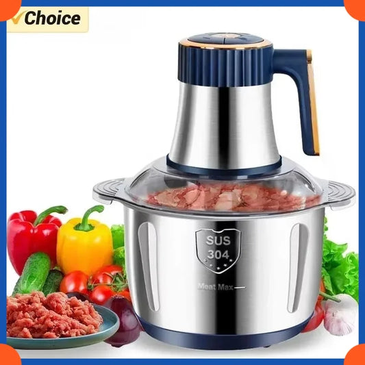 Electric Meat Grinders 5L Food Crusher Stainless Steel Multifunctional Vegetable Slicer Processor Chopper Kitchen Blenders