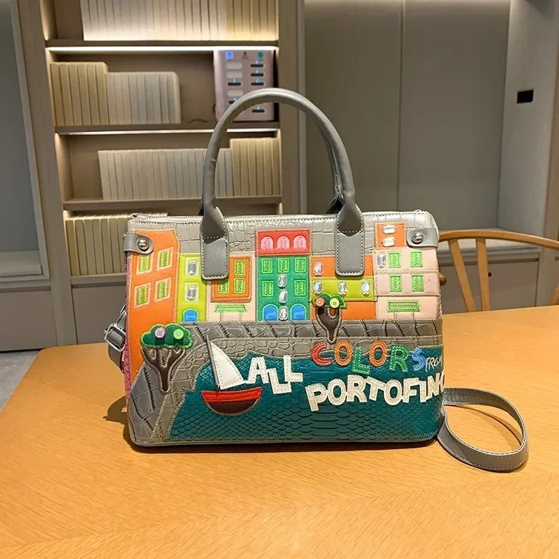 High-Quality Women’s Shoulder Bag Fashion.Features creative 3D embroidery design with a youthful, stylish look. Versatile crossbody bag perfect for everyday wear.