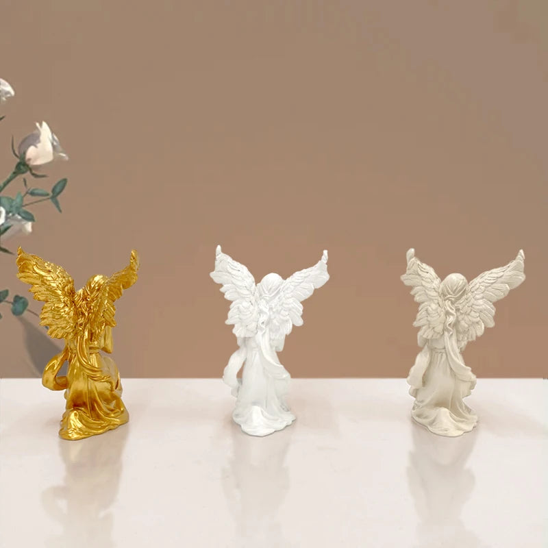 Resin Angel Statues Europe Christmas Manger Scene Girl Figurines Home Interior Desktop Decor Accessories Object Collection Bless