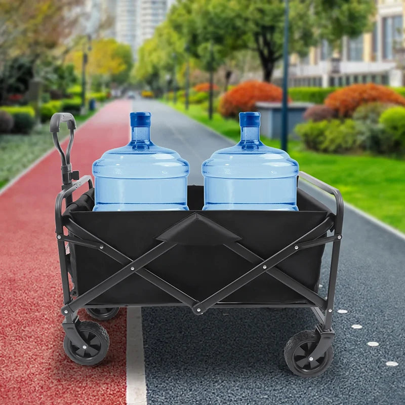 Foldable Garden Trolley Handcart Cart Tool Transport With 4 Wheels For Camping Beach Garden Shopping Outputs Load 80-150 kg Size