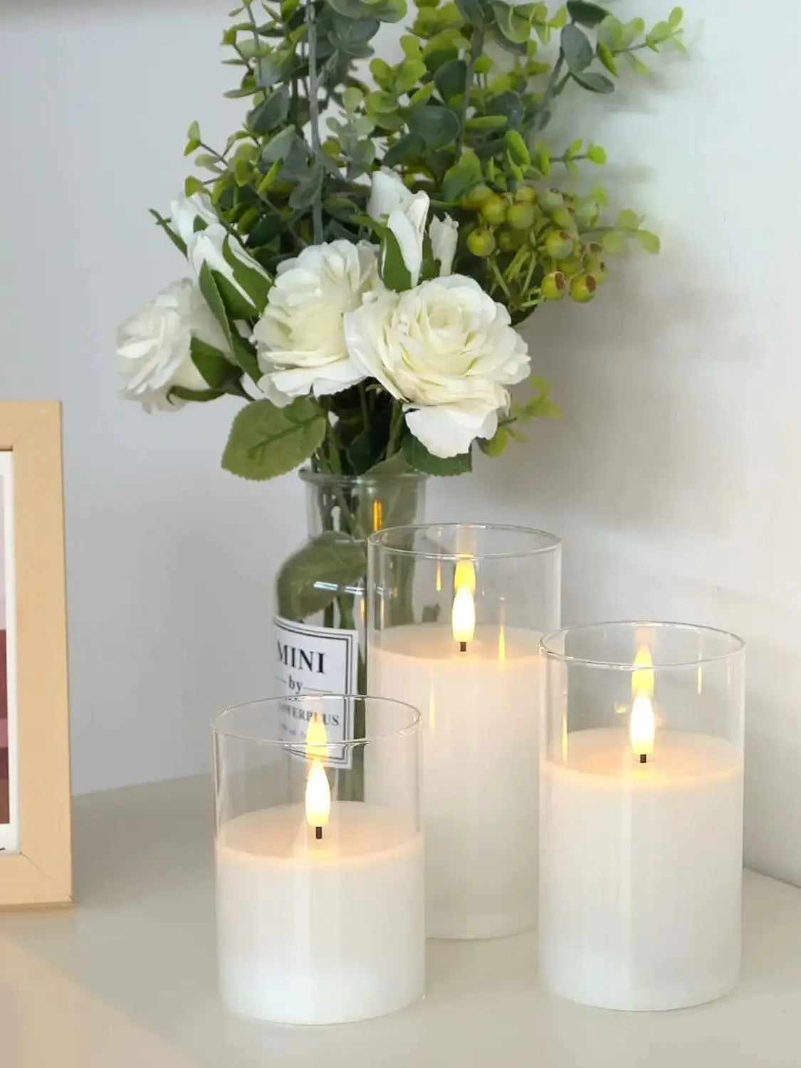 3PCS Flickering Flameless Candles with Remote Control and Timer Battery Operated LED Candles for Romantic Ambience Home Decor