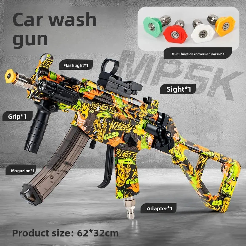 Portable High-Pressure Car Wash Gun + Foam Pot Powerful spray + adjustable foam cannon for thick suds. Compact, easy to use at home or on the go.