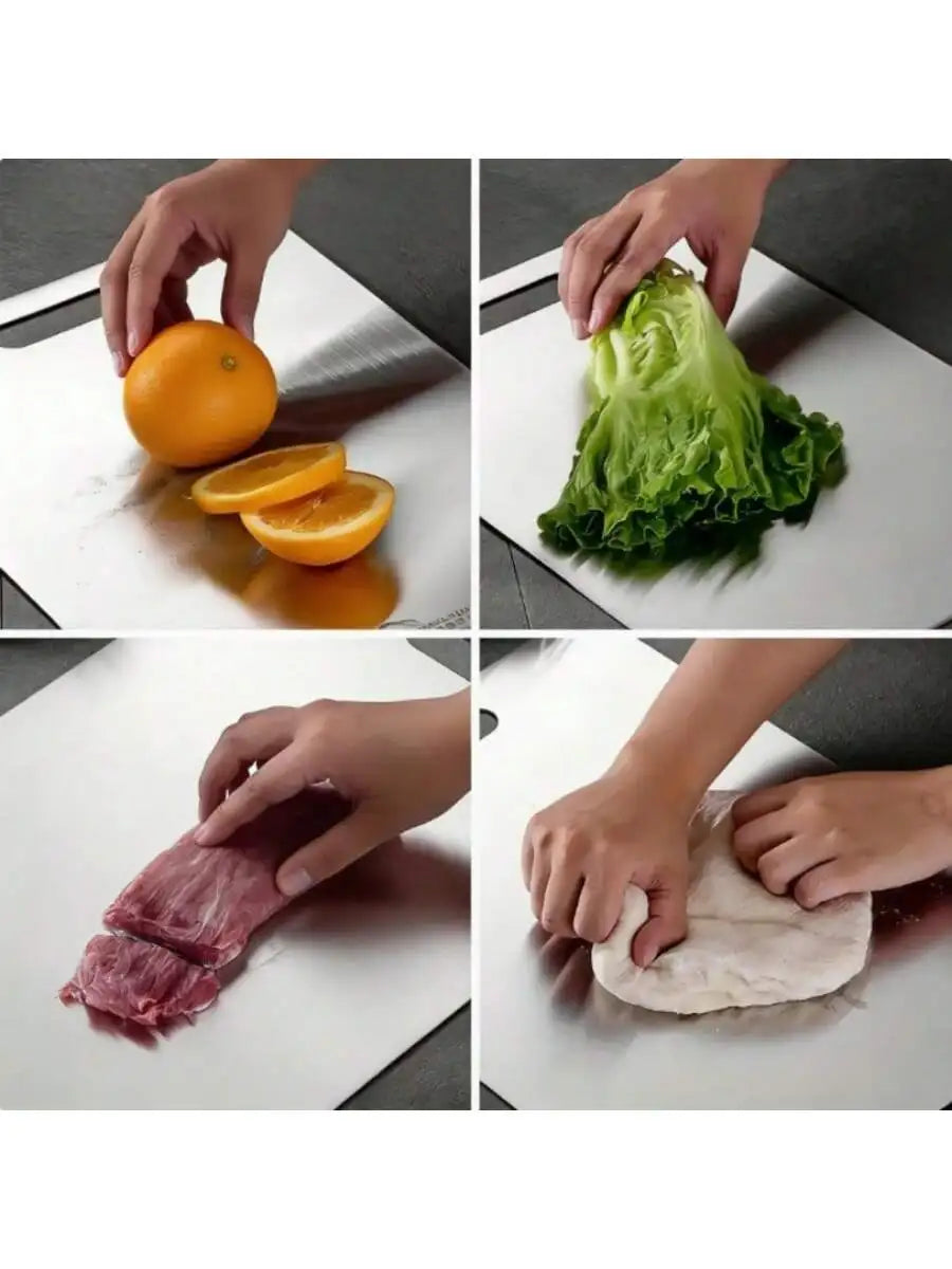 3pcs/1pc Titanium Cutting Board,Titanium Cutting Boards For Kitchen,304 Stainless Steel Cutting Board For Meat Fruit & Vegetable