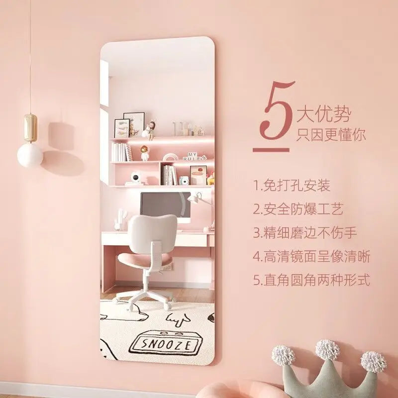 Acrylic soft mirror, wall self-adhesive dressing full-body mirror, fitting mirror high definition wall sticker without punching