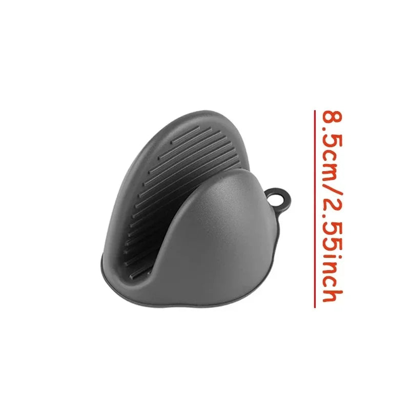 2pcs Mini Oven Gloves Silicone Heat Resistant Cooking Gloves Insulated Non-slip Gloves Clip Pot Rack Cooking Oven Gloves