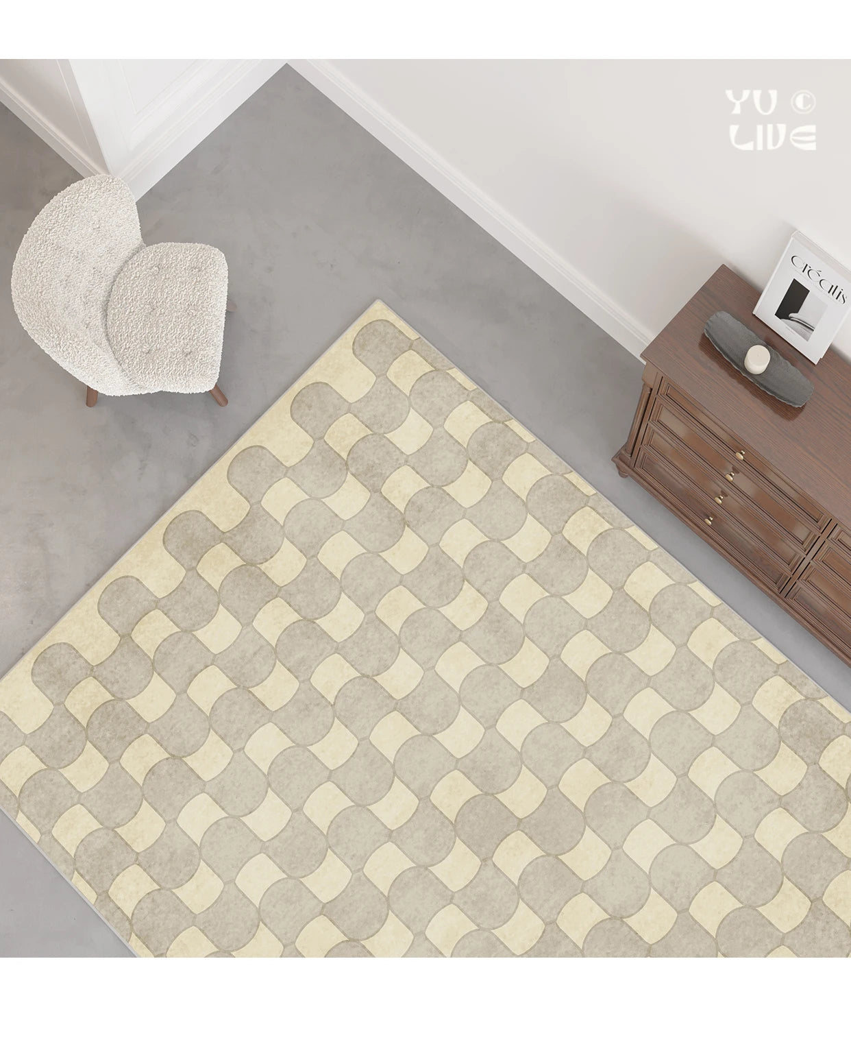 French Retro Rugs for Bedroom Checkerboard Living Room Decoration Carpet Ins Wind Plaid Bedside Floor Mat Large Area Plush Rug