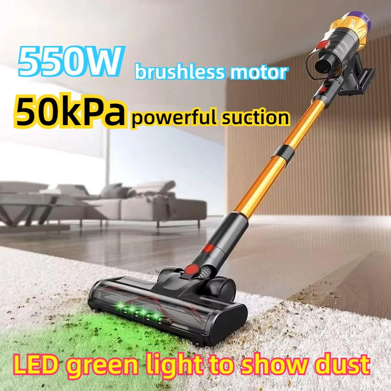 Newest 50kPa Wireless Vacuum Cleaner 550W Brushless motor Touchscreen Removable Battery 3 Power Mode Rechargeable Vacuum Cleaner