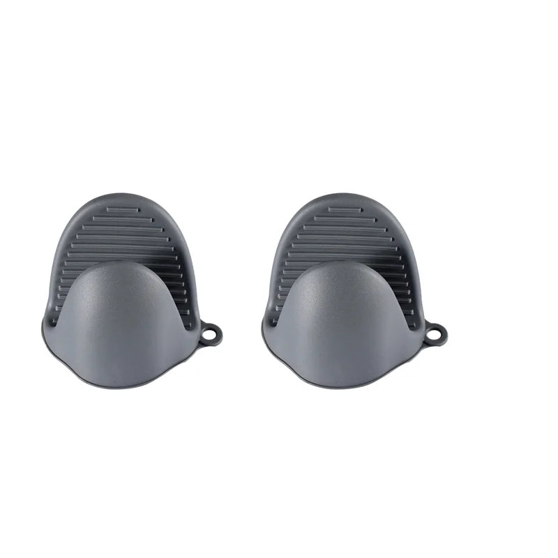 2pcs Mini Oven Gloves Silicone Heat Resistant Cooking Gloves Insulated Non-slip Gloves Clip Pot Rack Cooking Oven Gloves
