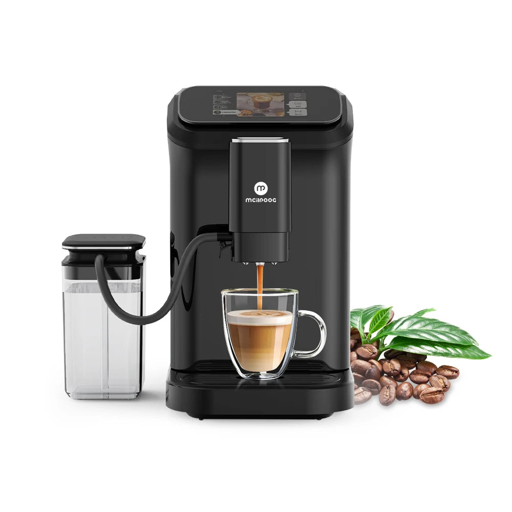 Mcilpoog WS-D5  Automatic Coffee Machine - Smart Wi-Fi , 12 Coffee Varieties, Touchscreen & Built-In Frother/1.5L Tank for Home
