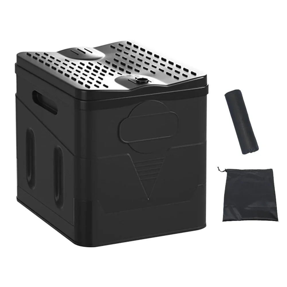 Portable Toilet Car Toilet Bucket Trash Can Travel Outdoor Camp Folding Toilet Reusable For Emergency Self-driving For Adult Kid