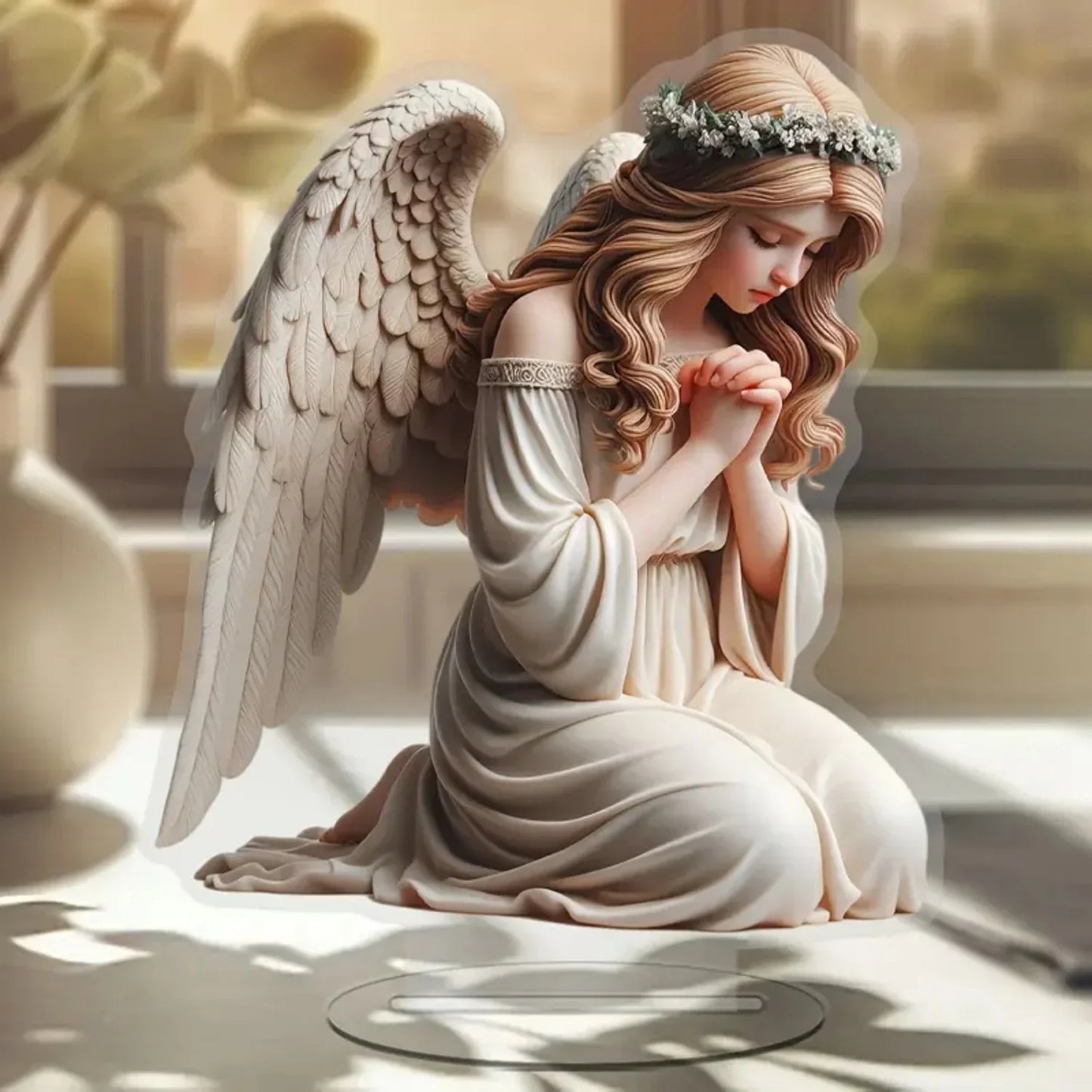 Elegant Wings Fairy Angel Prayer 2D Flat Acrylic Table Decoration ,Home,Office,Cafe,room,Studio,Desktop Ornament