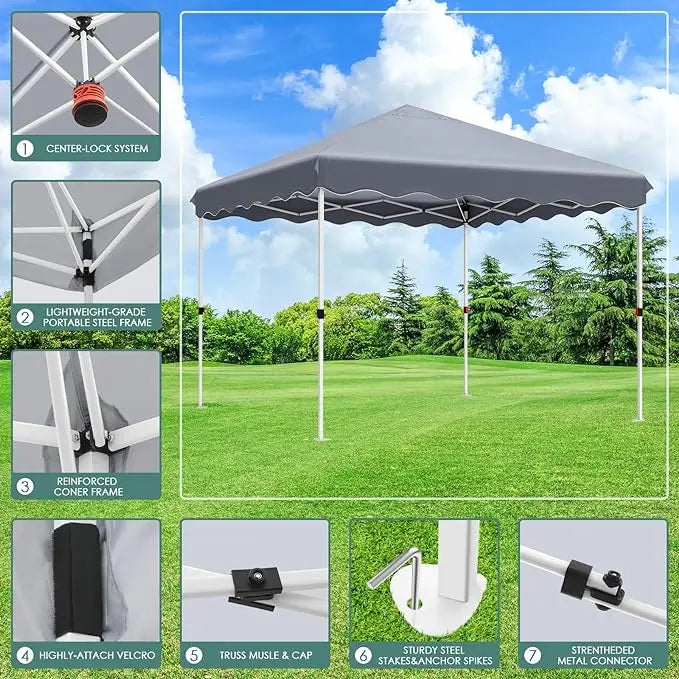3x3M Gazebo Tent Pop up Canopy Instant with Bag Bonus 4 Weight Sandbags,& Carry Bag Foldable Shelter Outdoor Garden Tent