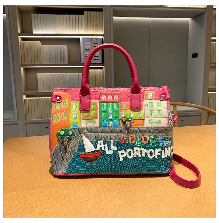 High-Quality Women’s Shoulder Bag Fashion.Features creative 3D embroidery design with a youthful, stylish look. Versatile crossbody bag perfect for everyday wear.