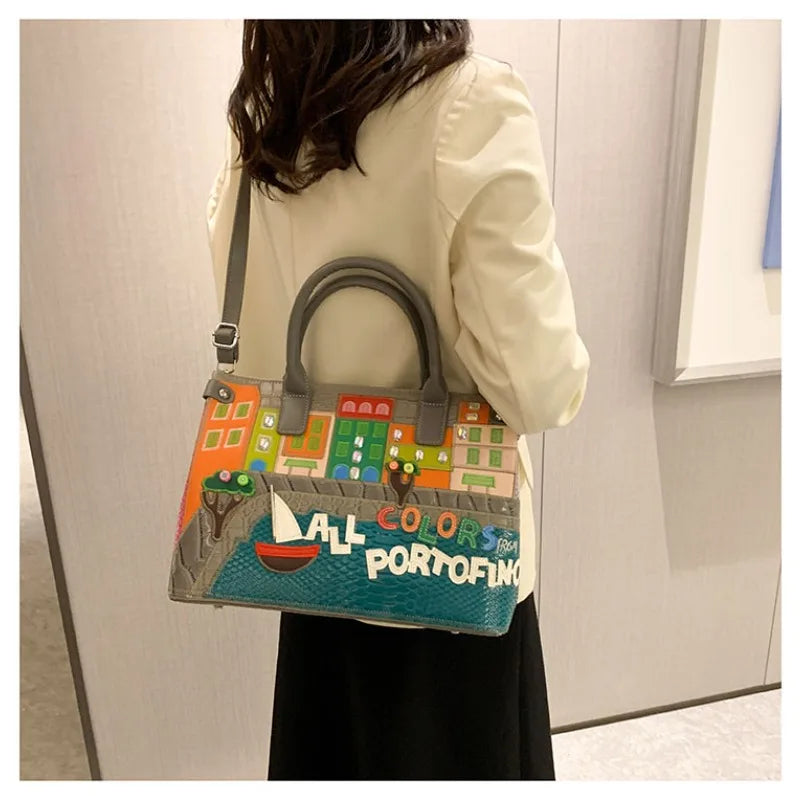 High-Quality Women’s Shoulder Bag Fashion.Features creative 3D embroidery design with a youthful, stylish look. Versatile crossbody bag perfect for everyday wear.