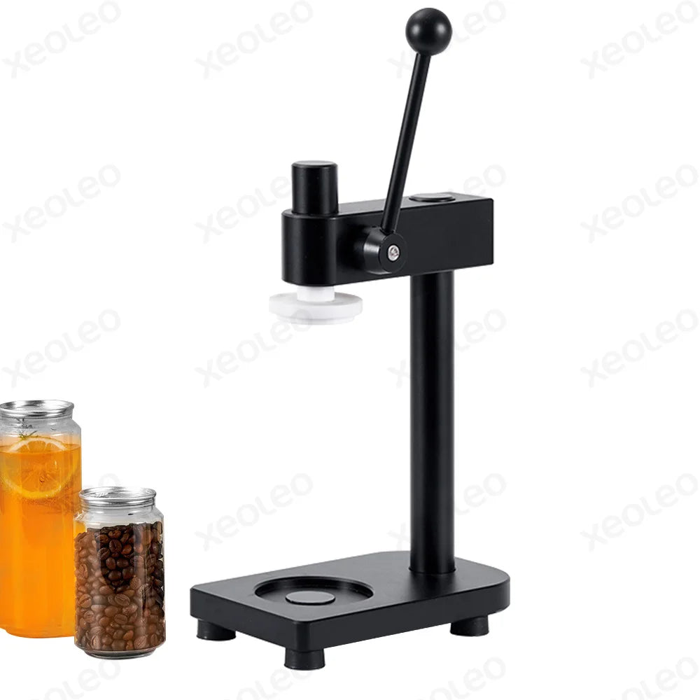 XEOLEO Commercial Manual Press Can Sealer Machine Milk Tea Drink 55mm PET Can Capping Machine Kitchen Tools Height-adjustable
