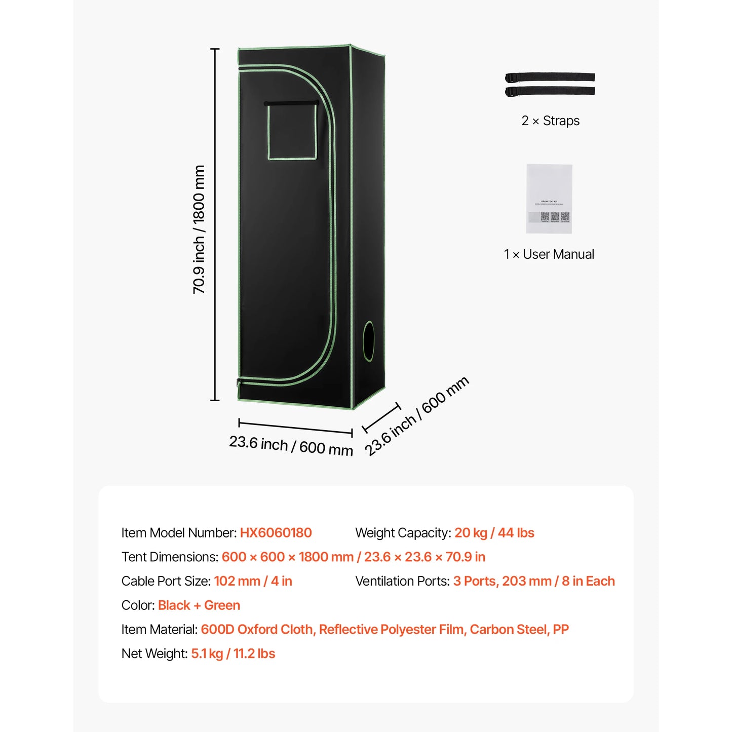 SucceBuy Indoor Grow Tent Kit Indoor Plant Tent with Ventilation System High Reflective Mylar Growing Tents for Flower Veggie