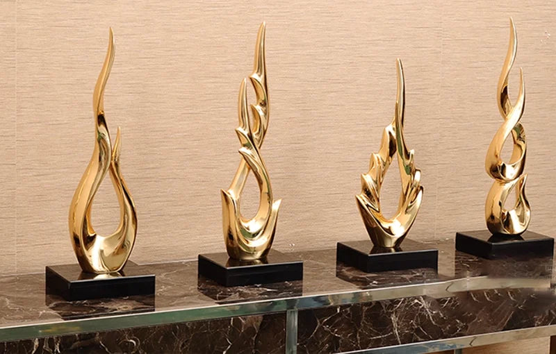 Marble Base Resin Sculpture Fenghshui Decoration Housewarming Gifts Home Livingroom Ornaments Office Study Accessories Crafts