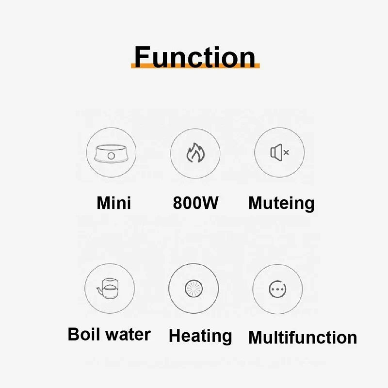 220V Mini Electric Stove Boiling Water Stove Household Tea Making Machine Multi-function Coffee Tea Heater Heating Stove 800W
