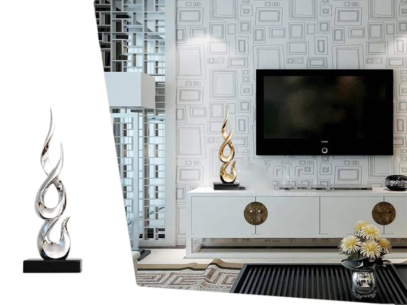 Marble Base Resin Sculpture Fenghshui Decoration Housewarming Gifts Home Livingroom Ornaments Office Study Accessories Crafts