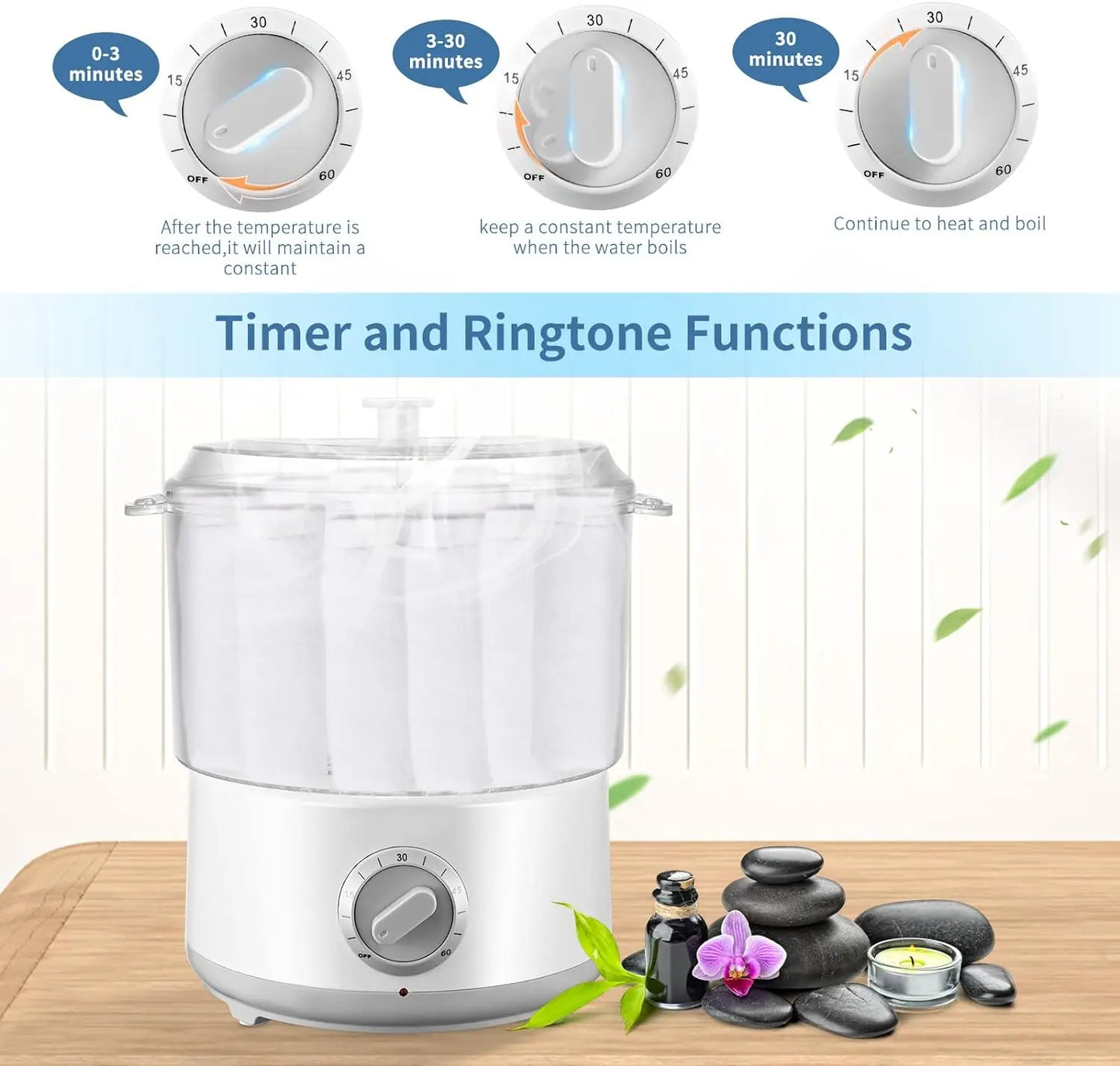 Professional Steam Towel Warmer for Spa Salon,202°F Fast Heating in 5 Minutes Hot Towel Machine,Facials Towel Sterilization
