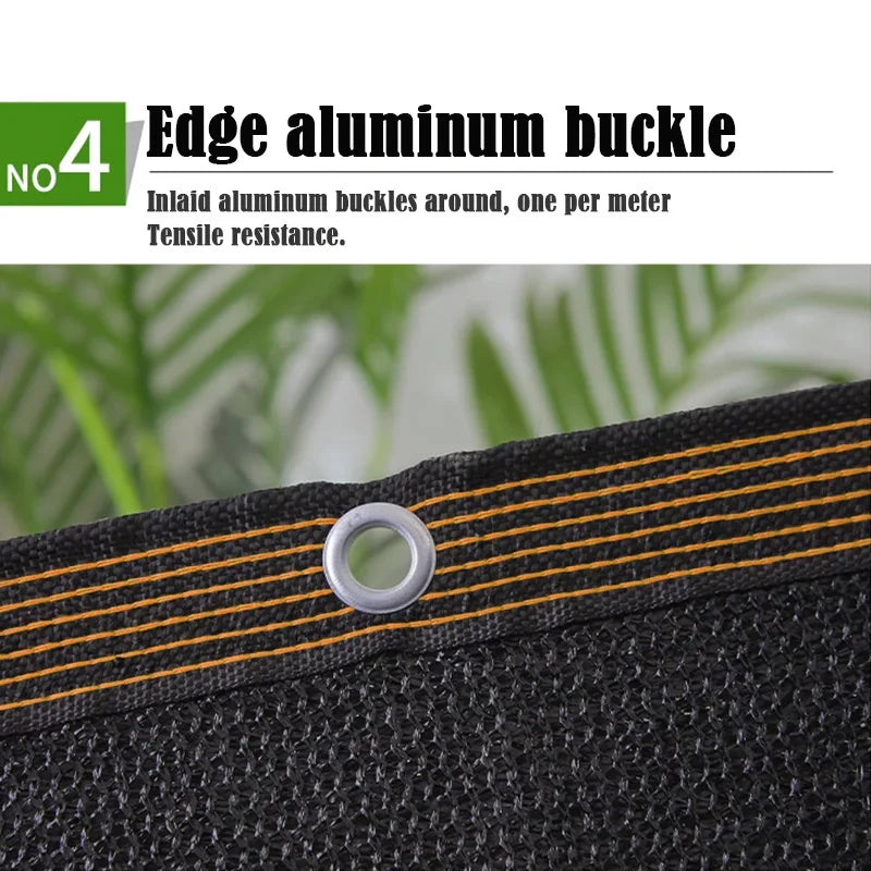 6X6m Black Shade Cloth with Grommets Sunblock Mesh Cover Anti-UV Garden Balcony Plant Sunshade Net Outdoor Greenhouse﻿﻿﻿﻿﻿﻿﻿﻿﻿﻿