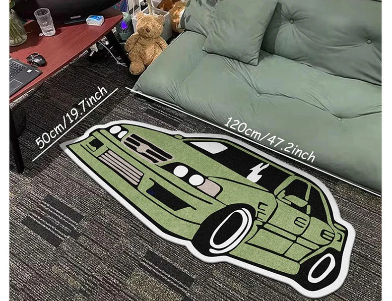 Bedroom Carpet Boys Room Decoration Rug Car Shape Floor Mat Car Lover Gifts for Boy Home Decor Bedside Mats Soft Fluff Shaggy