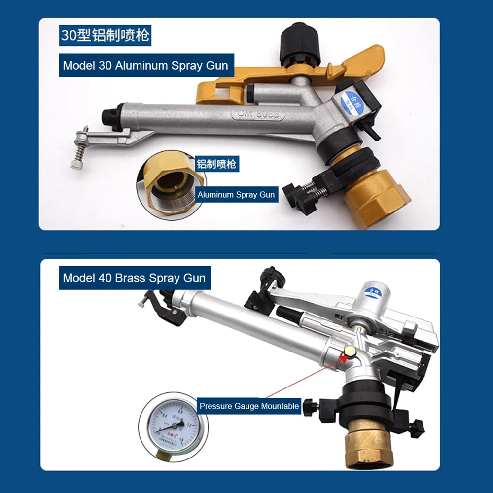 360° Rotation Swing Arm Spray Gun Horticulture Sprinkler Ideal for Construction Sites, Farmland Irrigation & Vegetable Watering