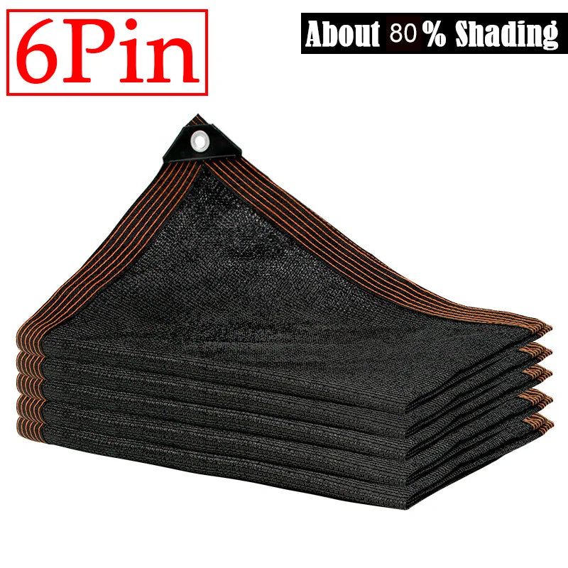 6X6m Black Shade Cloth with Grommets Sunblock Mesh Cover Anti-UV Garden Balcony Plant Sunshade Net Outdoor Greenhouse﻿﻿﻿﻿﻿﻿﻿﻿﻿﻿