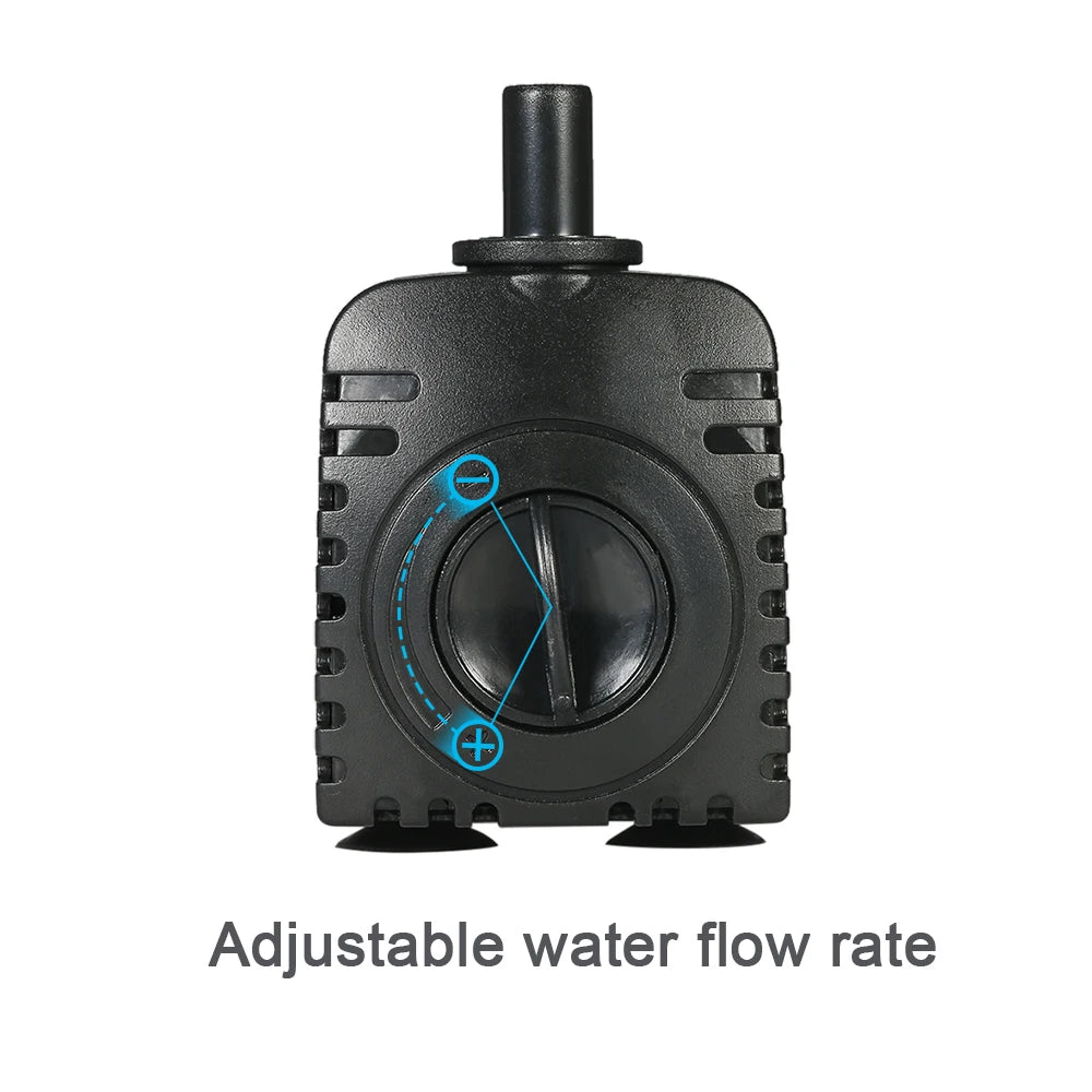 600L/H 8W Submersible Pond Water Pump for Aquarium Tabletop Fountains Pond Water Gardens and Hydroponic Systems with 2 Nozzles