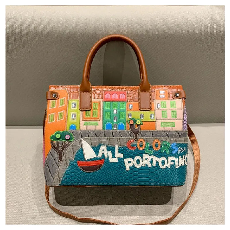 High-Quality Women’s Shoulder Bag Fashion.Features creative 3D embroidery design with a youthful, stylish look. Versatile crossbody bag perfect for everyday wear.