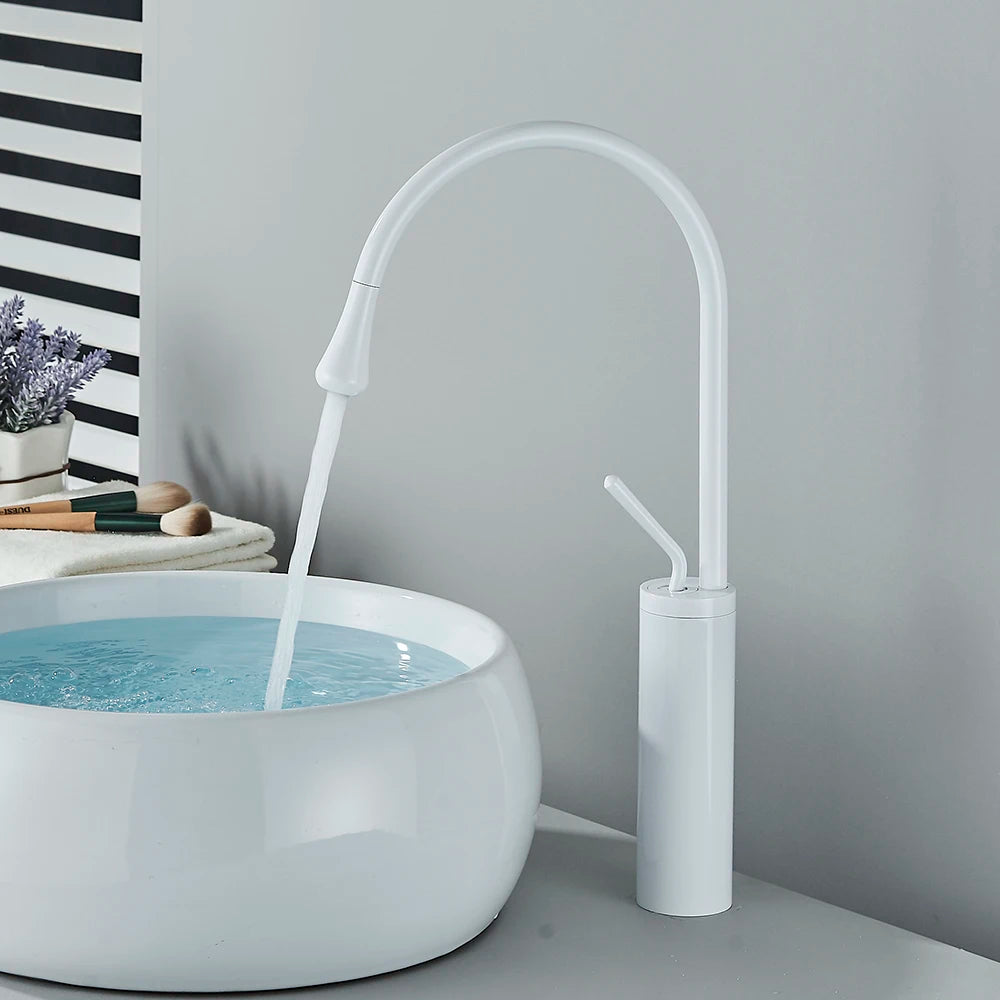 Modern Basin Faucet Bathroom Sink Faucets 360 Rotation Deck Mounted Bathroom Faucet Hot Cold Water Tap Crane For Kitchen Or Bath