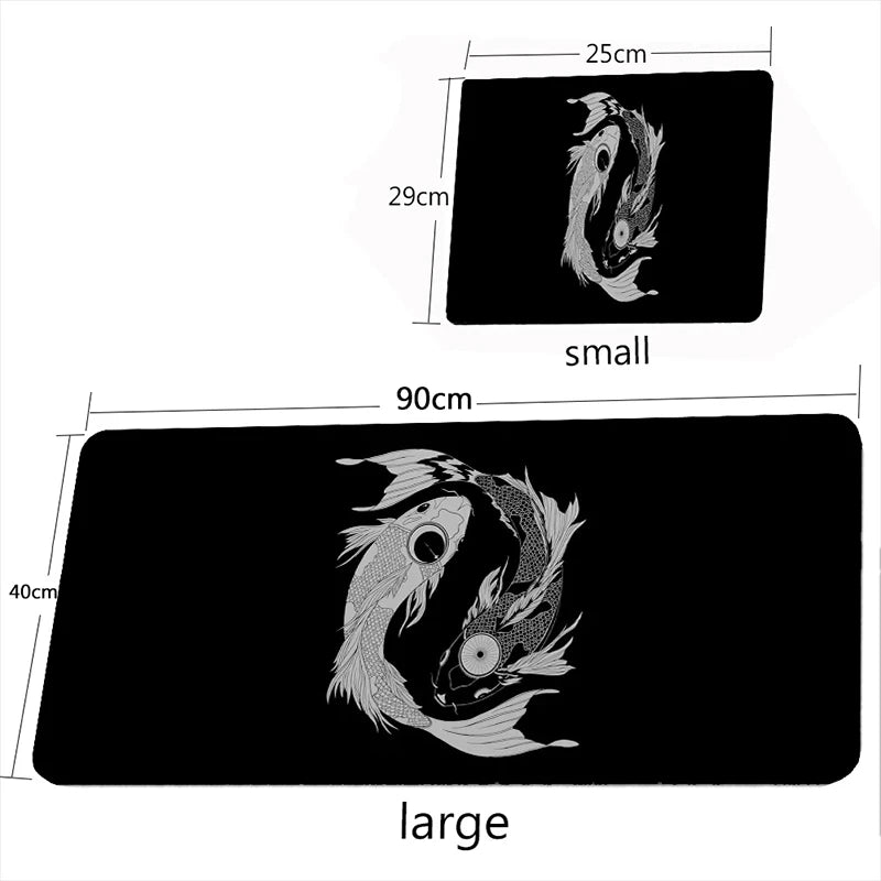 Yin Yang Fish Koi Multi-size Mouse Pad Chinese Style GamerLarge Office Keyboard MouseMat Black White Carpets Mousepad for Laptop