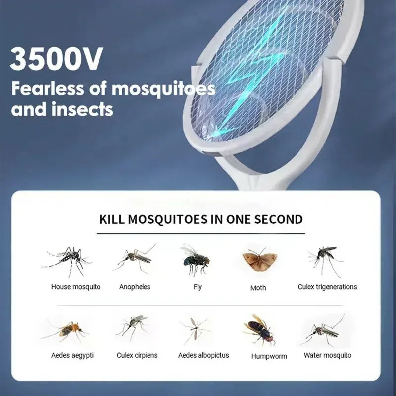 5 in1 Mosquito Killer Lamp Multicunctional Angle Adjustable Bug 2 in1 Mosquito Swatter Electric USB Rechargeable Fly Bat Swatter