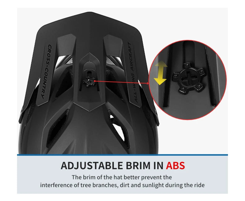 Full-Face Mountain Bike Helmet – Off-Road Certified Integrally molded helmet designed for cycling safety and comfort. Ideal for mountain biking and off-road riding adventures.