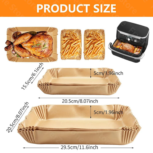 10.4L and 5.2L Air Fryer Disposable Paper Liners For Ninja AF500EU Baking Paper for Ninja Foodi Flex Air Fryer Airfryer Tools