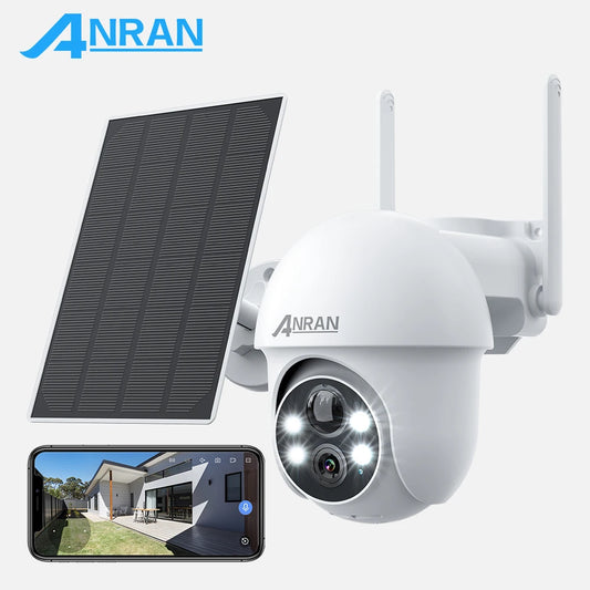 ANRAN 5MP Wifi Solar Camera 360° Rotation Security Surveillance Camera Outdoor Wireless Human Detection Custom Detection Area