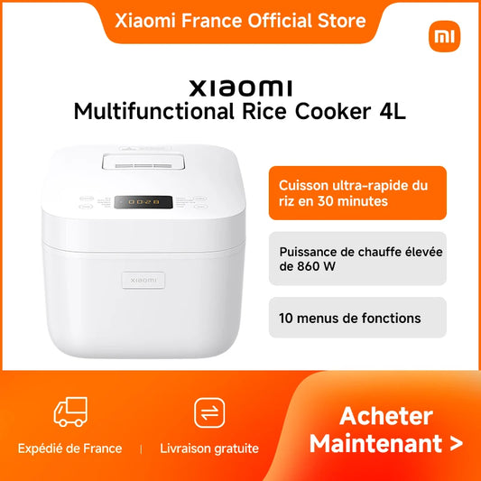 [Official] Xiaomi Multifunctional Rice Cooker 4L ultra-fast cooking Rice in 30 minutes, high heating power of 860 W, 10 menus functions, 24-hour programming