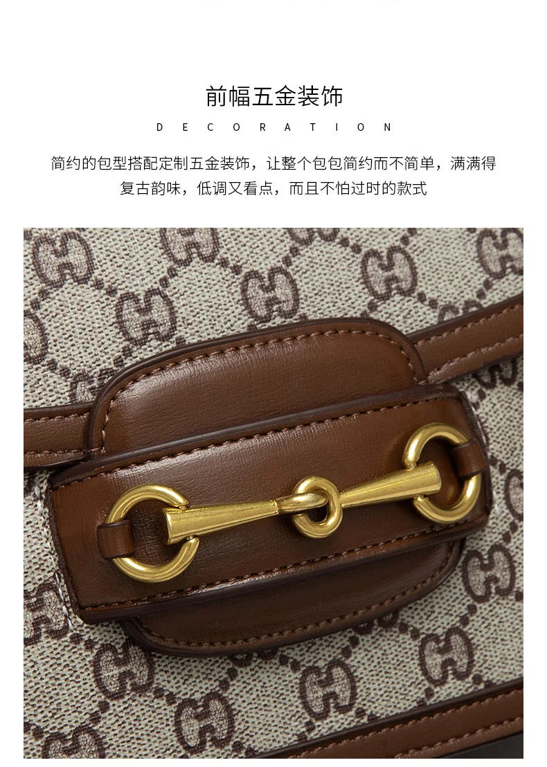 Ladies Genuine Leather Saddle Bag Versatile Crossbody Trendy underarm and single-shoulder design with a sleek, modern look. Compact, stylish, and perfect for everyday fashion.